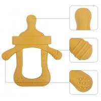 China Yellow Milk Bottle Silicone Baby Teething Toys 0-12 Months Age Range on sale
