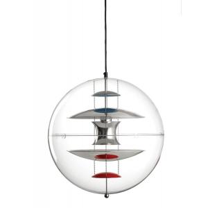 Verpan VP LED Pendant Lights Globe Glass Droplight Art Deco Red Finish