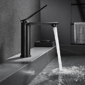 China Hotel Villa Single Handle Basin Mixer Chrome Matte Black Bathroom Vessel Sink Faucet supplier