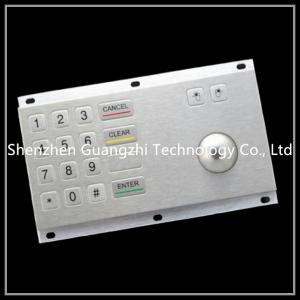 China Stainless Steel Industrial Keyboard With Trackball For Atm / Kiosk supplier