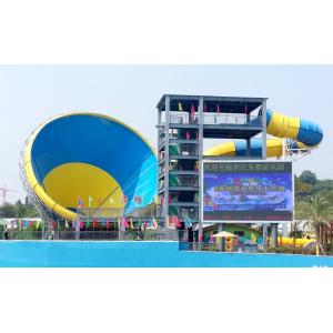 China Big Fiberglass Tornado Water Slide For Adults , 14.6m Platform Height wholesale