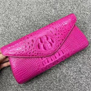 China Authentic Crocodile Skin Women Envelop Clutch Genuine Alligator Leather Lady Chain Purse Bag Female Cross Shoulder Bag supplier