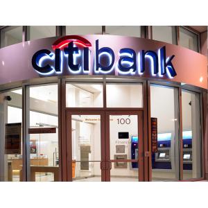 3D LED Day-Night Back-lit Acrylic Signs With Mirror Polished Letter Shell  For CitiBank