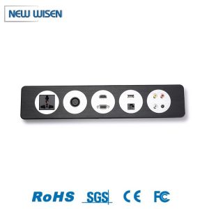China Aluminum Panel Mounted Office Desk Power Sockets Outlet With Usb wholesale