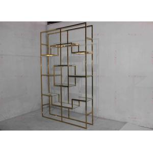 Stainless Steel Golden Modern Wine Rack Cabinet Light Classic Luxury