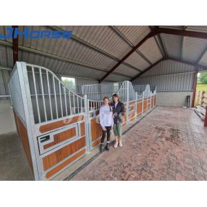 China Customized Color Horse Stable Panels Standard Full Bamboo With Steel Frame Swing Door supplier