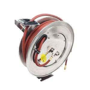 China 15m/20m/25m/30m容量の引き込み式のホースの巻き枠マニュアル/自動の/モーターを備えられた黒く/青/赤い supplier