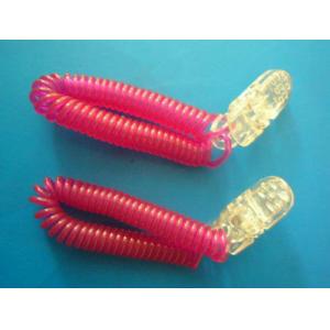 Custom design rose red plastic wrist coil with clear plastic alligator mini clip for hold