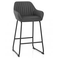 China Retro Color Grey Bar Stool Chairs 53x41x92cm High Back Sturdy For Kitchen on sale