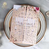 China Romantic Elegant Laser Cut Wedding Cards Muitl Color Choices For Party on sale