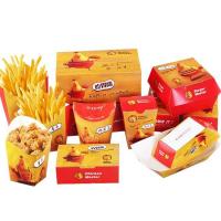 Yason Printed Fast Food Paper Box Takeaway Food Containers For Hamburger Chips Packaging