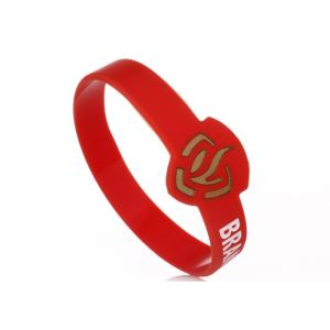 China Cancer silicone rubber bracelet engraved & color filled figured shape supplier