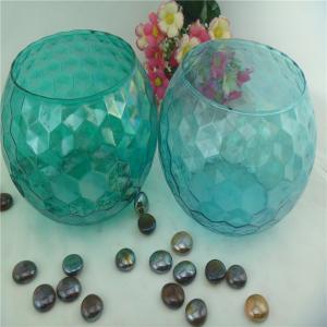 glass colored ball bowl candle holder