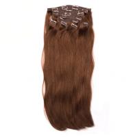 China Dual Weft Virgin Clip In Hair Extensions / Straight Remy Human Hair Clip In on sale