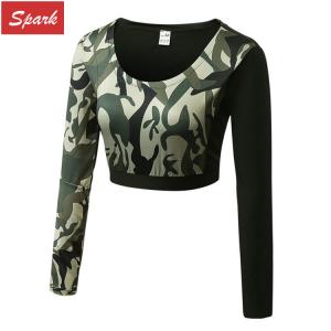 Army Military Camouflage Tactical Women Long Sleeve Fitness T-Shirt
