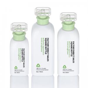 China Refillable Custom 300ml 500ml 700ml Green Hair Extension Plastic Body Wash Lotion Shower Gel Bottle supplier