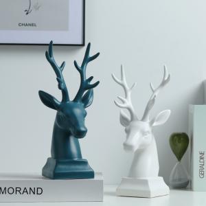 Animal Elk Ceramic Crafts At Home , L17cm W30cm Study Room Home Decor Accessories