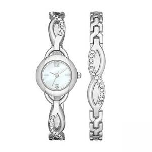 China 14mm Alloy Quartz Watch Luxury OEM Silver Crystal Watch Bracelet For Ladies supplier