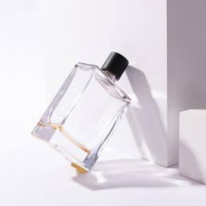 China 100ml Creative Perfume Bottle Glass Bottle with zamzk plastic cap Square Spray Empty Bottle Portable Cosmetics Bottle supplier