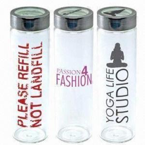 China Colorful Single-wall Glass Water Bottles, Various Designs are Available, High Quality supplier