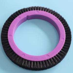 China Stenter Machine Parts Stentex Parts Brush Wheel 122mm Inner Dia Plastic Body Nylon Hair supplier