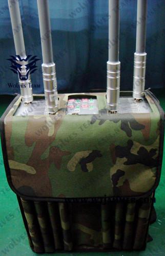 軍の高い発電RF信号のバックパックの妨害機耐久GSM 3G 4Gの携帯電話信号の妨害機