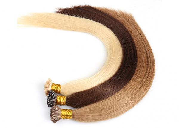 Strong Glue Pre Bonded Hair Extensions , Pre Bonded Stick Tip Hair Extensions