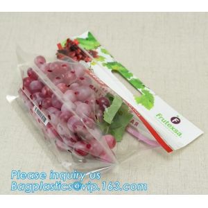 China cpp printed slider zip lock vegetable fruit bag, grape packing bags/ fresh grape packaging bag, food preservation slider wholesale
