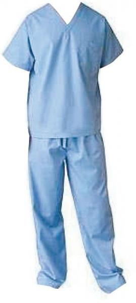 Disposable Nonwoven Medical Scrub Suits Waterproof V - Shape Top And Pants