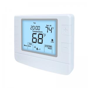 China 24V White Digital Room Thermostat, Heating and cooling Adjustment Programmable Temperature Thermostat supplier