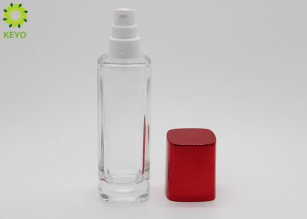 Custom Color Pump Cap 100ml Transparent Glass Bottle For Body Lotion Packaging