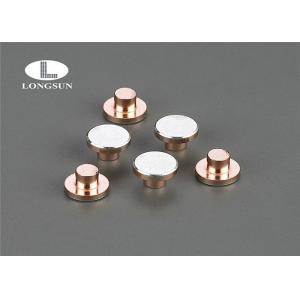 China Pure Silver Contacts Electrical Solid Moving Contact Tips , Round Head Copper Rivets supplier