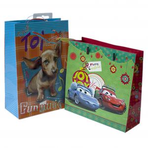 China Customize Size Recycled Paper Gift Bags CMYK printing Toy Paper Bag supplier