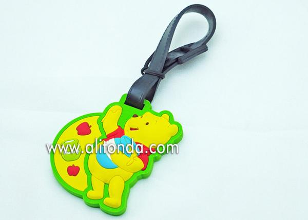 Soft PVC bear shape cartoon luggage tag custom hot air balloon shape baggage tag