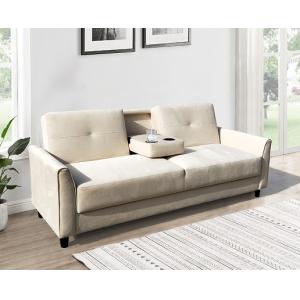 Folding Sofa Bed Queen, Portable Foldable Sofa Bed Easy to Storage, Off White