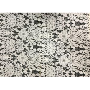 China White Swiss Cotton Embroidery Lace Fabric , Cotton Lace Trim For Party supplier