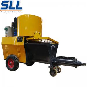 Automatic Exterior Wall Plastering Machine Cement Rendering Machine In Yellow