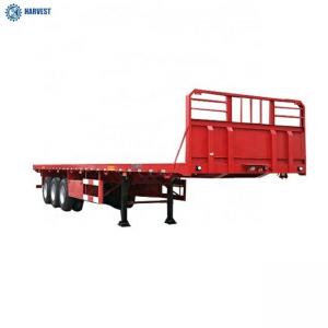 Landing Gear 28 Ton 3 Axles 40ft Flatbed Heavy Duty Semi Trailer With Front Board