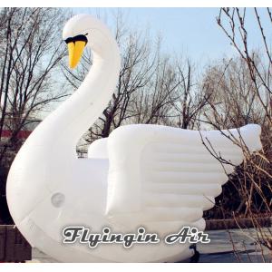 China Hot White Inflatable Swan Model with Blower for Outdoor Decoration supplier