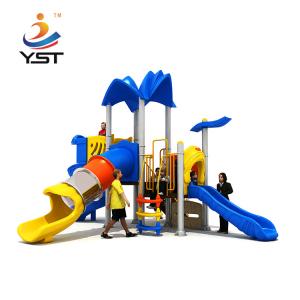 China Multifunctional Daycare Kids Plastic Slide Swing Set Edge Passivation supplier