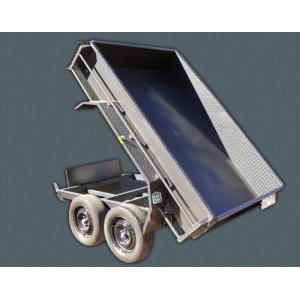 China Steel 10 X 5 Tipper Trailer , Hydraulic Dump Trailer With Light Protectors supplier