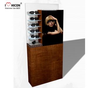 China Shops Lighting Acrylic Wooden Sunglasses Display Stand With Metal Rack supplier