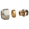 4602 Brass TRV Thermostatic Supply Valve Angle Type DN15 Nickel Plated with AL-PL pipe Adapter x Flexible Male Nipple
