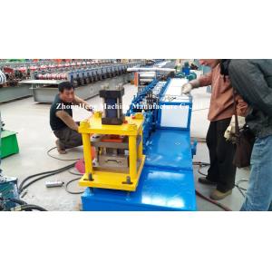 China Blue Metal Roll Shutter Door Forming Machine With 4kw Hydraulic Cutting supplier