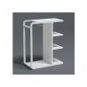 China High Glossy White Painted Garment Display Stand With Wooden Shelf wholesale