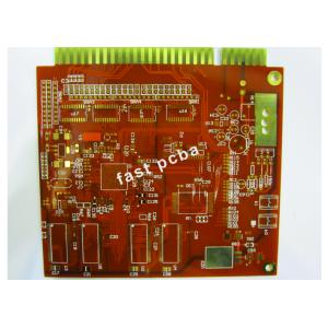 China Red Solder Mask 4 Layers FR - 4 1.6mm Gold Finger Multilayer PCB for Amplifiers supplier