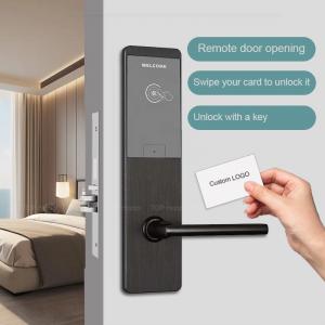 Half Handle Hotel Smart Door Lock Brushed Zinc Alloy RFID Card TT Lock Access