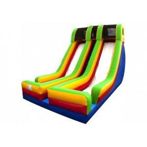 China Durable Double Lane Big Blow Up Water Slides With Protect Net On Top supplier