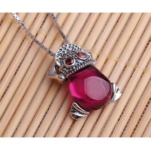 China Ruby corundum gemstone necklace in sterling silver – animal pendants necklace supplier