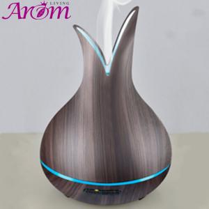 Elegant Vase Shaped 400ml Wood Grain Aromat Diffuser